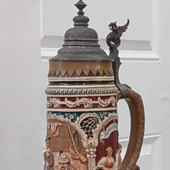 Vintage A.J. Thewalt Stein "Zither Player" - Picture 13 of 15